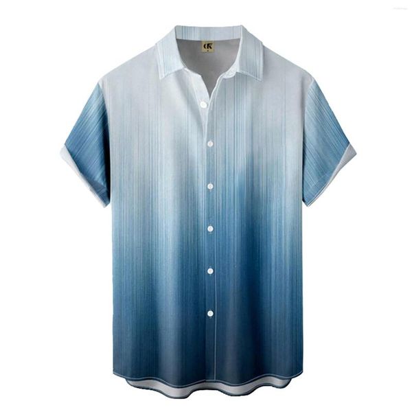 Chemises décontractées pour hommes justaucorps court doux t-shirt Floral pour hommes manches tropicales boutonné imprimé plage
