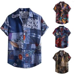 Casual shirts voor heren linnen kleding mannen heren grote lange mouw t trend shirt heren mode met één borsten