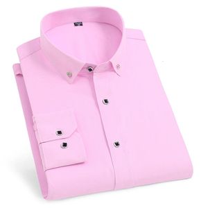 Chemises décontractées pour hommes à manches longues coton intelligent solide blanc nary rouge mince mâle social business formel doux confortable hauts marque chemise 230201