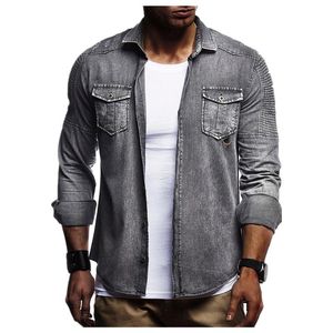 Casual shirts voor heren met lange mouwen plaid heren over shirt shirt merk denimstijl checks slank lichte elastische jeans cowboy