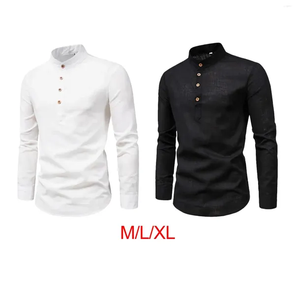 Camisas casuales para hombres Camisa de manga larga Color sólido Totón formal Vestido para Vacaciones Beach Vacaciones Tropicales Reuniones de negocios de bodas Oficina