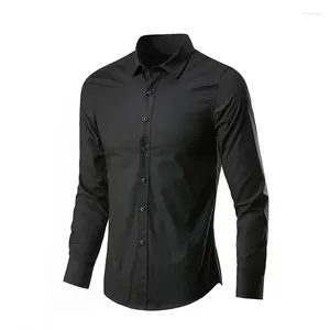 Chemises décontractées pour hommes, manches longues, sans fer, vêtements de cérémonie, travail professionnel, chemise blanche, Ropa Hombre Camisa