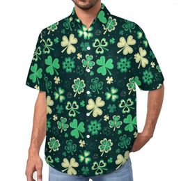 Chemises décontractées pour hommes Lucky Shamrock Chemise de vacances Happy St Patrick Hawaiian Man Blouses à la mode à manches courtes Design Vêtements 3XL 4XL