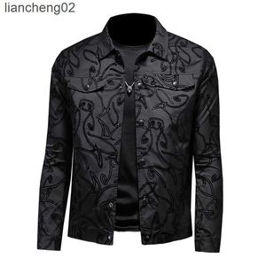 Casual shirts voor heren luxe massa bomberjack Men 2021 Autumn Business Casual slanke jas Rapel Rapel Kleed Jacket Sociale straatkleding W0410