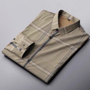 Chemises décontractées pour hommes chemise à carreaux de luxe Premium haut à manches longues pour hommes 2023 printemps et été haut de gamme mode vêtements coréens