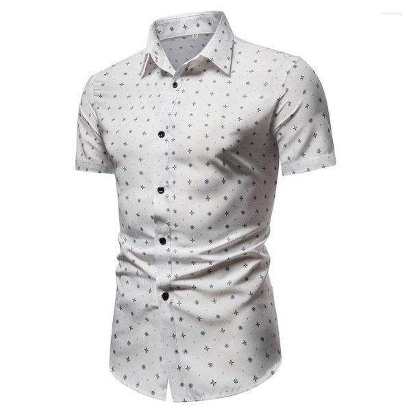 Camisas informales de lujo con estampado de manga corta para Hombre