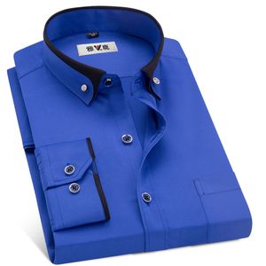 Casual shirts voor heren MacRosea Heren Business Dress Shirts Male Formele button-down Collar Shirt Fashion Style Spring herfst Heren Casual Shirt 230209