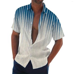 Chemises décontractées pour hommes Mâles délicats beaux pour hommes à bas prix Collier Collier courts Blouse imprimé Coup Camisa masculina