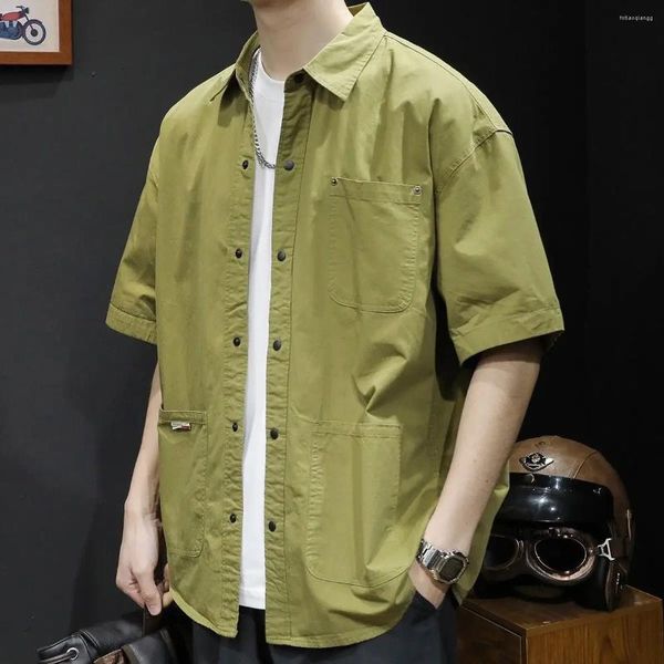Chemises décontractées pour hommes surdimensionnaires Black Cargo Shirt Clothing Tops Original Summer Normal xxl Asia I Style Cool Designer Cool