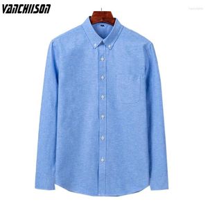 Chemises décontractées pour hommes Office de chemise masculine pour le printemps d'été Blue Bleu à manches longues de mode 00545