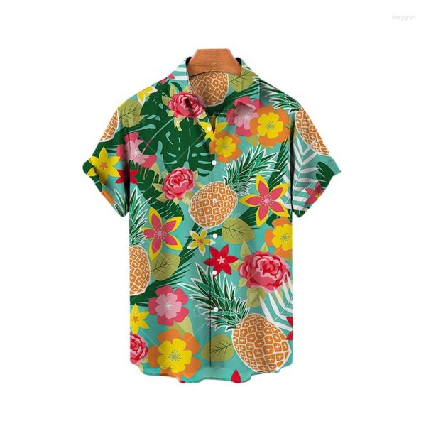 Chemises décontractées pour hommes homme surdimensionné plage élégante chemise hawaïenne nouveautés tendance à vendre motif ananas Vintage hommes vêtements mode