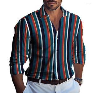 Casual overhemden voor heren Herenkleding Shirt Party T Dress Up Band Kraag Button Down Revers Hals Lange mouw voor mannen