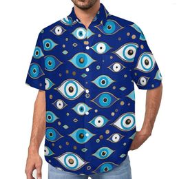 Chemises décontractées pour hommes Matiasma Evil Eye Chemise lâche Hommes Vacances Grec Mati Mataki Hawaii Custom Manches courtes Blouses surdimensionnées élégantes