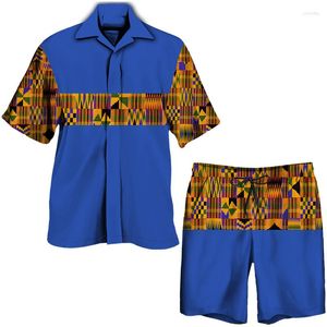 Casual herenoverhemden Afrikaanse printoutfits voor heren Etnische stijl Korte/lange mouw Knoopoverhemd Shorts Set Dashiki Traditionele streetwear