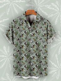 Camisas informales para hombre, camisas hawaianas de manga corta con estampado de Calavera, ropa de playa de gran tamaño para hombre 2023, camisetas de tallas grandes 5XL