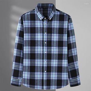 Casual shirts voor heren heren oversized geruite shirt echtgenoot knopen rode mannen lange mouwen klassieke vintage plus size kleding groot 8xl mannetje