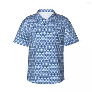 Chemises décontractées pour hommes Chemise pour hommes Blurry Shibori Sunburst Tie Dye Tops à manches courtes Revers Summer