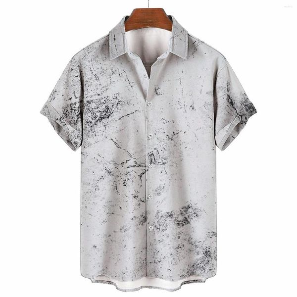 Chemises décontractées pour hommes Chemise pour hommes Boutons de panneau de mode hawaïenne Manches courtes Col rabattu Surdimensionné Tops de plage Porcelaine Vintage