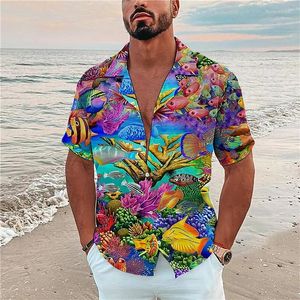 Casual shirts voor heren heren shirt zomer Hawaiiaanse schedel ananas grafische afdrukken korte mouw button-down print kleding