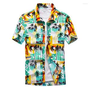 Casual shirts herenhemden voor heren zomer 2022 strandstijl beschikt over hoogwaardige camisa bloemen masculina korte mouw voor heren Hawaiiaans