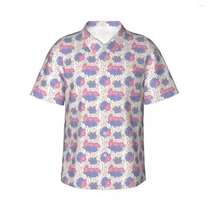 Chemises décontractées pour homme Chemise à manches courtes pour homme T-shirts à fleurs de géranium de camélias Polos