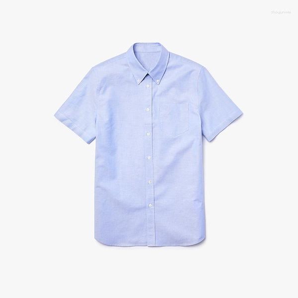 Camisas casuales para hombres Hombres Cocodrilo en algodón de alta calidad Elegante manga corta Bolsillo clásico Ropa de marca de diseñador de lujo