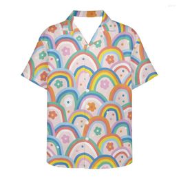 Casual herenoverhemden Heren Ademende losse V-hals Korte mouw Kleding voor de zomer Strandblouse Geometrische print 2022 Vrije tijd Hawaii-shirt