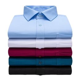 Chemises décontractées pour hommes Hommes d'affaires Bureau classique extensible soyeux sans fer robe chemise sans poche à manches longues standard stretch vêtements décontractés 230321