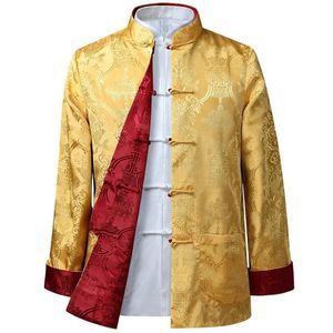 Chemises décontractées pour hommes Hommes Chinois Dragon Chemise Kung Fu Manteaux Chine Année Tang Costume Traditionnel Chinois Vêtements Pour Hommes Vestes Hanfu Hommes Vêtements 231012