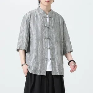 Chemises décontractées pour hommes Men de style chinois Hanfu Mens Homme en vrac