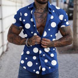 Chemises décontractées pour hommes Vêtements pour hommes Chemise boutonnée à revers Top Streetwear Slim Fit Cardigan à manches courtes Mode Motif Imprimé Polo d'été