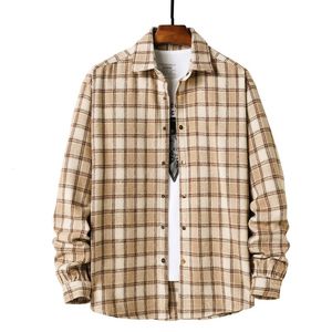 Camisas casuales para hombres Camisa a cuadros de franela para hombres Chaqueta de estilo para hombres Otoño Camisa de manga larga casual Comodidad suave Estilos ajustados Marca Hombre Tallas grandes 221121