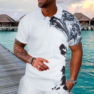 Casual shirts voor heren voor designer T Mens Summer Fashion 3D -printshirt Rapel Korte Turtle Neck