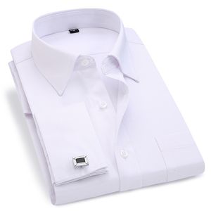 Chemises décontractées pour hommes Chemise habillée à manches longues pour hommes Chemise blanche à manches longues Boutons décontractés Chemises de marque pour hommes Chemises à coupe régulière Boutons de manchette inclus 6XL 230804