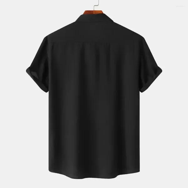 Camisas casuales para hombres Camisa de solapa para hombres Cuello elegante de negocios Verano con diseño sin costuras Elástico para cómodo