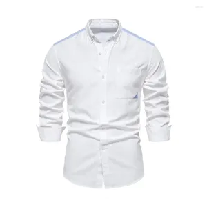 Chemises décontractées pour hommes Chemise de bureau pour hommes Business élégant formel pour le printemps et l'automne avec col à revers ajusté