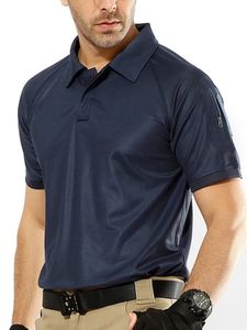 Chemises décontractées pour hommes Hommes Polo militaire d'été à séchage rapide Respirant Armée Combat Tactique Polo Mâle Bleu Marine Polos À Manches Courtes Hommes S-5XL 231021