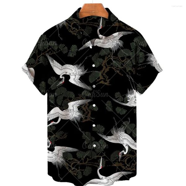 Chemises décontractées pour hommes Hommes Retro Shirt Leisure Imprimé Coton Robe Florale surdimensionnée Hawaiian Vêtements importés Arrivées Hipster