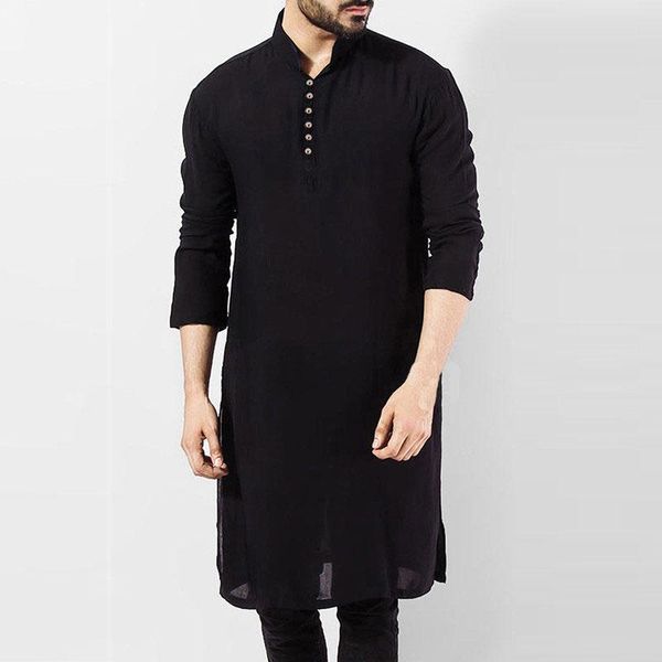 Hommes Chemises Décontractées Hommes Robe À Manches Longues Robe Islamique Chemise Élégant Caftan Pakistanais Vêtements Musulman 2022 S-5XLHommes Hommes Hommes