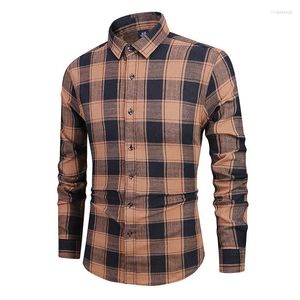 Mannen Casual Shirts Heren 2023 Koreaanse Geruite Shirt Mode Slim Fit Katoen Lange Mouw Mannelijke Comfortabele Check kleding Lente