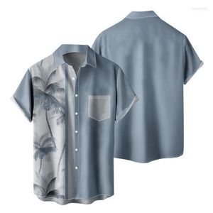 Casual shirts voor heren voor heren met een zwarte mouw heren mode en vrijetijd 3D digitale printen buckle revers kort compatibel met machine wasbaar