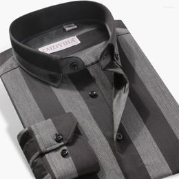 Hommes chemises décontractées hommes CAIZIYIJIA 2022 classique large rayé confortable Camisa Masculina Streetwear hommes affaires Silm Fit Long