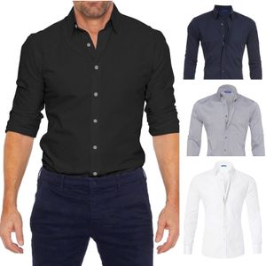 Chemises décontractées pour hommes Chemises habillées décontractées pour hommes T-shirts froissés à manches longues Zip Up T-shirts Stretch solide surdimensionné Chemise décontractée Mode Chemises Tops 230809