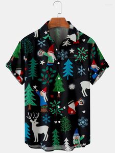 Camisas casuales para hombres Camiseta de Navidad para hombres para hombres Hawaii Tendencia de playa para hombres y mujeres de alta calidad Cool manga corta
