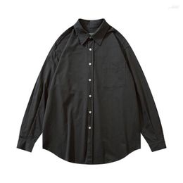 Männer Casual Hemden Männer Farbe Langarm Männer Solide Trendy Marke Lose Multi Taschen Revers Hemd Harajuku Streetwear Frühling herbst