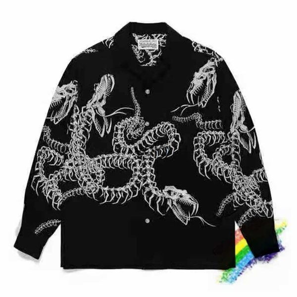 Chemises décontractées pour hommes Chemises habillées pour hommes Tokyo Keel Coiled Snake WAO MARIA Chemise Hommes Femmes WAO MARIA Shirtsyolq
