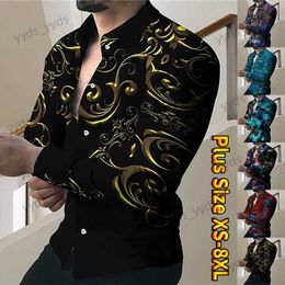 Chemises décontractées pour hommes Chemise décontractée imprimée cool de tous les jours pour hommes Chemise à manches longues boutonnée à la mode Chemise cintrée au design classique XS-8XL T240124