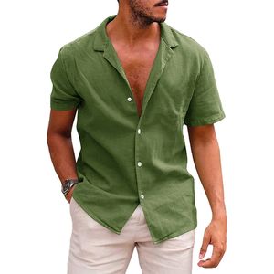 Camisas casuales para hombres Camisa floral hawaiana para hombres Playa de lino tropical suelta para vacaciones