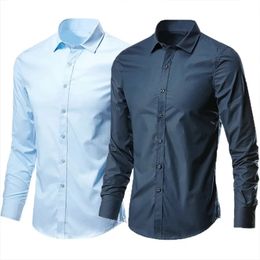 Freizeithemden für Herren, langärmeliges, hochelastisches Hemd, Übergröße, klassisches Business-Hemd 230516