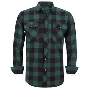 Chemises décontractées pour hommes Chemise en flanelle à carreaux pour hommes Printemps Automne Homme Coupe régulière Chemises à manches longues décontractées pour USA TAILLE S M L XL 2XL 230320